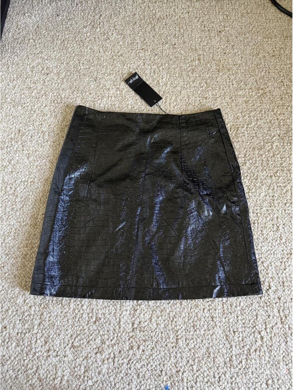 Nasty Gal black faux leather mini skirt